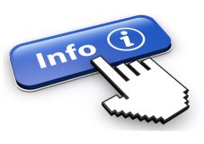 Info symbol and icon on a web button customer online support and information concept 3D illustration.